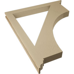Ekena Millwork - BKTUR035X38X44WTL01RCPR - Timberthane Faux Wood Westlake Style Bracket, Traditional Ends, 3 1/2"W x 38"D x 44"H, Primed Tan