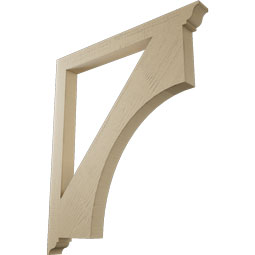 Ekena Millwork - BKTUR035X38X44WTL01RCPR - Timberthane Faux Wood Westlake Style Bracket, Traditional Ends, 3 1/2"W x 38"D x 44"H, Primed Tan