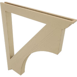 Ekena Millwork - BKTUR035X38X46WTL01RCPR - Timberthane Faux Wood Westlake Style Bracket, Traditional Ends, 3 1/2"W x 38"D x 46"H, Primed Tan