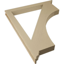 Ekena Millwork - BKTUR035X38X46WTL01RCPR - Timberthane Faux Wood Westlake Style Bracket, Traditional Ends, 3 1/2"W x 38"D x 46"H, Primed Tan