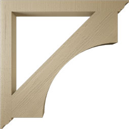 Ekena Millwork - BKTUR035X40X40WTL01RCPR - Timberthane Faux Wood Westlake Style Bracket, Traditional Ends, 3 1/2"W x 40"D x 40"H, Primed Tan