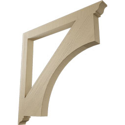 Ekena Millwork - BKTUR035X40X40WTL01RCPR - Timberthane Faux Wood Westlake Style Bracket, Traditional Ends, 3 1/2"W x 40"D x 40"H, Primed Tan