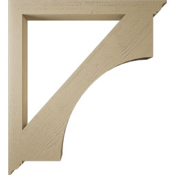 Ekena Millwork - BKTUR035X40X44WTL01RCPR - Timberthane Faux Wood Westlake Style Bracket, Traditional Ends, 3 1/2"W x 40"D x 44"H, Primed Tan