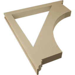Ekena Millwork - BKTUR035X40X44WTL01RCPR - Timberthane Faux Wood Westlake Style Bracket, Traditional Ends, 3 1/2"W x 40"D x 44"H, Primed Tan