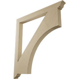 Ekena Millwork - BKTUR035X40X44WTL01RCPR - Timberthane Faux Wood Westlake Style Bracket, Traditional Ends, 3 1/2"W x 40"D x 44"H, Primed Tan