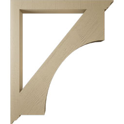 Ekena Millwork - BKTUR035X40X48WTL01RCPR - Timberthane Faux Wood Westlake Style Bracket, Traditional Ends, 3 1/2"W x 40"D x 48"H, Primed Tan