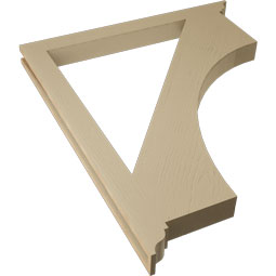Ekena Millwork - BKTUR035X40X48WTL01RCPR - Timberthane Faux Wood Westlake Style Bracket, Traditional Ends, 3 1/2"W x 40"D x 48"H, Primed Tan