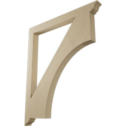 Ekena Millwork - BKTUR035X40X48WTL01RCPR - Timberthane Faux Wood Westlake Style Bracket, Traditional Ends, 3 1/2"W x 40"D x 48"H, Primed Tan