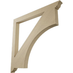 Ekena Millwork - BKTUR035X42X42WTL01RCPR - Timberthane Faux Wood Westlake Style Bracket, Traditional Ends, 3 1/2"W x 42"D x 42"H, Primed Tan