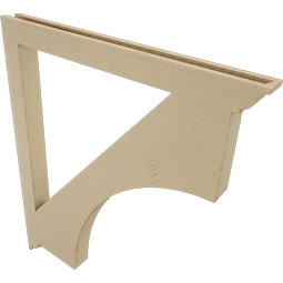 Ekena Millwork - BKTUR035X42X48WTL01RCPR - Timberthane Faux Wood Westlake Style Bracket, Traditional Ends, 3 1/2"W x 42"D x 48"H, Primed Tan