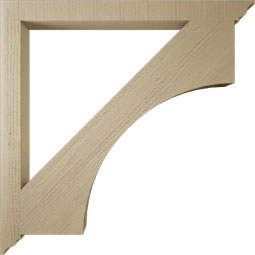 Ekena Millwork - BKTUR035X44X44WTL01RCPR - Timberthane Faux Wood Westlake Style Bracket, Traditional Ends, 3 1/2"W x 44"D x 44"H, Primed Tan