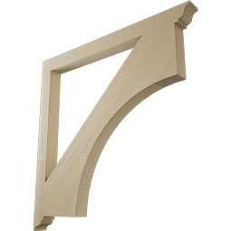 Ekena Millwork - BKTUR035X44X44WTL01RCPR - Timberthane Faux Wood Westlake Style Bracket, Traditional Ends, 3 1/2"W x 44"D x 44"H, Primed Tan