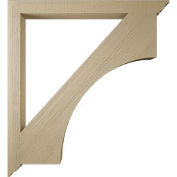 Ekena Millwork - BKTUR035X44X48WTL01RCPR - Timberthane Faux Wood Westlake Style Bracket, Traditional Ends, 3 1/2"W x 44"D x 48"H, Primed Tan