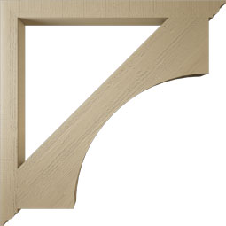 Ekena Millwork - BKTUR035X46X46WTL01RCPR - Timberthane Faux Wood Westlake Style Bracket, Traditional Ends, 3 1/2"W x 46"D x 46"H, Primed Tan