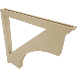 Ekena Millwork - BKTUR035X46X46WTL01RCPR - Timberthane Faux Wood Westlake Style Bracket, Traditional Ends, 3 1/2"W x 46"D x 46"H, Primed Tan