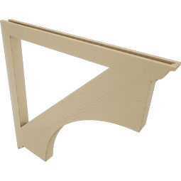 Ekena Millwork - BKTUR035X48X48WTL01RCPR - Timberthane Faux Wood Westlake Style Bracket, Traditional Ends, 3 1/2"W x 48"D x 48"H, Primed Tan