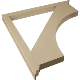 Ekena Millwork - BKTUR035X48X48WTL01RCPR - Timberthane Faux Wood Westlake Style Bracket, Traditional Ends, 3 1/2"W x 48"D x 48"H, Primed Tan