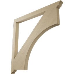 Ekena Millwork - BKTUR035X48X48WTL01RCPR - Timberthane Faux Wood Westlake Style Bracket, Traditional Ends, 3 1/2"W x 48"D x 48"H, Primed Tan