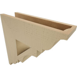 Ekena Millwork - BKTUR055X18X18WTL01RCPR - Timberthane Faux Wood Westlake Style Bracket, Traditional Ends, 5 1/2"W x 18"D x 18"H, Primed Tan