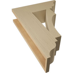 Ekena Millwork - BKTUR055X18X26WTL01RCPR - Timberthane Faux Wood Westlake Style Bracket, Traditional Ends, 5 1/2"W x 18"D x 26"H, Primed Tan