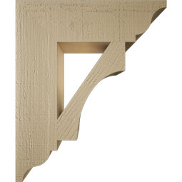 Ekena Millwork - BKTUR055X20X24WTL01RCPR - Timberthane Faux Wood Westlake Style Bracket, Traditional Ends, 5 1/2"W x 20"D x 24"H, Primed Tan