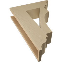 Ekena Millwork - BKTUR055X20X28WTL01RCPR - Timberthane Faux Wood Westlake Style Bracket, Traditional Ends, 5 1/2"W x 20"D x 28"H, Primed Tan