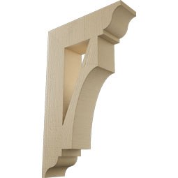 Ekena Millwork - BKTUR055X20X32WTL01RCPR - Timberthane Faux Wood Westlake Style Bracket, Traditional Ends, 5 1/2"W x 20"D x 32"H, Primed Tan