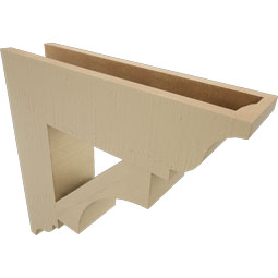 Ekena Millwork - BKTUR055X22X22WTL01RCPR - Timberthane Faux Wood Westlake Style Bracket, Traditional Ends, 5 1/2"W x 22"D x 22"H, Primed Tan