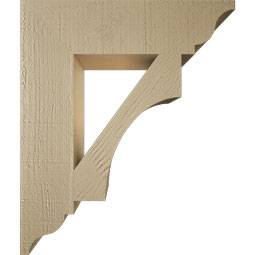Ekena Millwork - BKTUR055X22X26WTL01RCPR - Timberthane Faux Wood Westlake Style Bracket, Traditional Ends, 5 1/2"W x 22"D x 26"H, Primed Tan