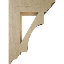 Ekena Millwork - BKTUR055X22X30WTL01RCPR - Timberthane Faux Wood Westlake Style Bracket, Traditional Ends, 5 1/2"W x 22"D x 30"H, Primed Tan