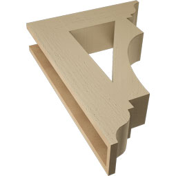 Ekena Millwork - BKTUR055X22X30WTL01RCPR - Timberthane Faux Wood Westlake Style Bracket, Traditional Ends, 5 1/2"W x 22"D x 30"H, Primed Tan
