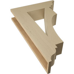 Ekena Millwork - BKTUR055X22X34WTL01RCPR - Timberthane Faux Wood Westlake Style Bracket, Traditional Ends, 5 1/2"W x 22"D x 34"H, Primed Tan