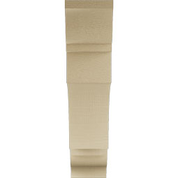 Ekena Millwork - BKTUR055X24X24WTL01RCPR - Timberthane Faux Wood Westlake Style Bracket, Traditional Ends, 5 1/2"W x 24"D x 24"H, Primed Tan