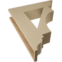 Ekena Millwork - BKTUR055X24X28WTL01RCPR - Timberthane Faux Wood Westlake Style Bracket, Traditional Ends, 5 1/2"W x 24"D x 28"H, Primed Tan