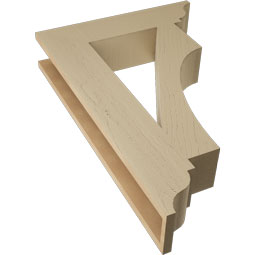 Ekena Millwork - BKTUR055X24X36WTL01RCPR - Timberthane Faux Wood Westlake Style Bracket, Traditional Ends, 5 1/2"W x 24"D x 36"H, Primed Tan