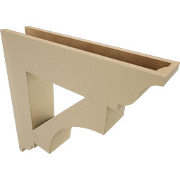Ekena Millwork - BKTUR055X26X26WTL01RCPR - Timberthane Faux Wood Westlake Style Bracket, Traditional Ends, 5 1/2"W x 26"D x 26"H, Primed Tan