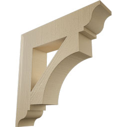 Ekena Millwork - BKTUR055X26X26WTL01RCPR - Timberthane Faux Wood Westlake Style Bracket, Traditional Ends, 5 1/2"W x 26"D x 26"H, Primed Tan