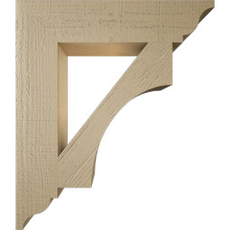 Ekena Millwork - BKTUR055X26X30WTL01RCPR - Timberthane Faux Wood Westlake Style Bracket, Traditional Ends, 5 1/2"W x 26"D x 30"H, Primed Tan