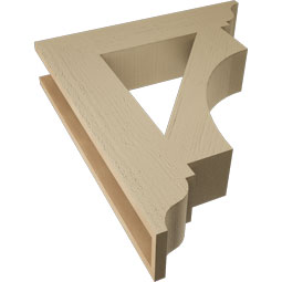 Ekena Millwork - BKTUR055X26X30WTL01RCPR - Timberthane Faux Wood Westlake Style Bracket, Traditional Ends, 5 1/2"W x 26"D x 30"H, Primed Tan