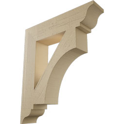 Ekena Millwork - BKTUR055X26X30WTL01RCPR - Timberthane Faux Wood Westlake Style Bracket, Traditional Ends, 5 1/2"W x 26"D x 30"H, Primed Tan