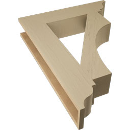 Ekena Millwork - BKTUR055X26X34WTL01RCPR - Timberthane Faux Wood Westlake Style Bracket, Traditional Ends, 5 1/2"W x 26"D x 34"H, Primed Tan