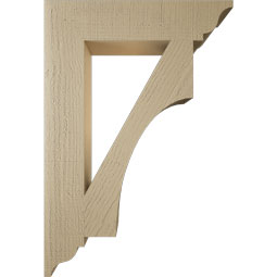 Ekena Millwork - BKTUR055X26X38WTL01RCPR - Timberthane Faux Wood Westlake Style Bracket, Traditional Ends, 5 1/2"W x 26"D x 38"H, Primed Tan