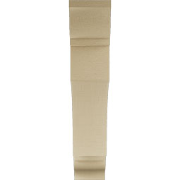 Ekena Millwork - BKTUR055X28X28WTL01RCPR - Timberthane Faux Wood Westlake Style Bracket, Traditional Ends, 5 1/2"W x 28"D x 28"H, Primed Tan