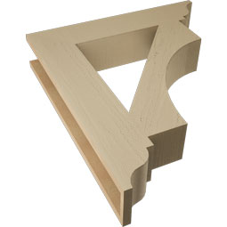 Ekena Millwork - BKTUR055X28X32WTL01RCPR - Timberthane Faux Wood Westlake Style Bracket, Traditional Ends, 5 1/2"W x 28"D x 32"H, Primed Tan