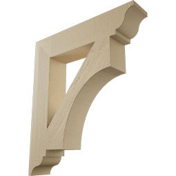 Ekena Millwork - BKTUR055X28X32WTL01RCPR - Timberthane Faux Wood Westlake Style Bracket, Traditional Ends, 5 1/2"W x 28"D x 32"H, Primed Tan