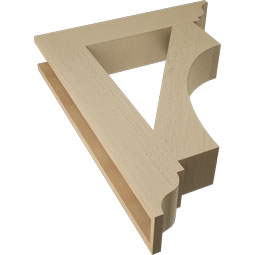 Ekena Millwork - BKTUR055X28X36WTL01RCPR - Timberthane Faux Wood Westlake Style Bracket, Traditional Ends, 5 1/2"W x 28"D x 36"H, Primed Tan