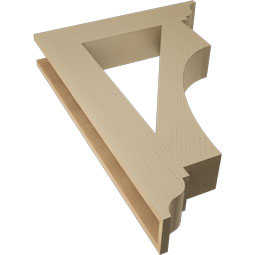 Ekena Millwork - BKTUR055X28X40WTL01RCPR - Timberthane Faux Wood Westlake Style Bracket, Traditional Ends, 5 1/2"W x 28"D x 40"H, Primed Tan