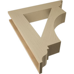 Ekena Millwork - BKTUR055X30X34WTL01RCPR - Timberthane Faux Wood Westlake Style Bracket, Traditional Ends, 5 1/2"W x 30"D x 34"H, Primed Tan