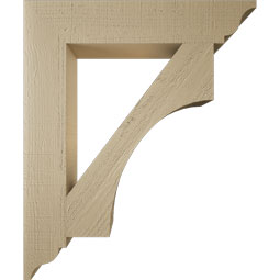 Ekena Millwork - BKTUR055X30X36WTL01RCPR - Timberthane Faux Wood Westlake Style Bracket, Traditional Ends, 5 1/2"W x 30"D x 36"H, Primed Tan