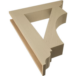 Ekena Millwork - BKTUR055X30X36WTL01RCPR - Timberthane Faux Wood Westlake Style Bracket, Traditional Ends, 5 1/2"W x 30"D x 36"H, Primed Tan